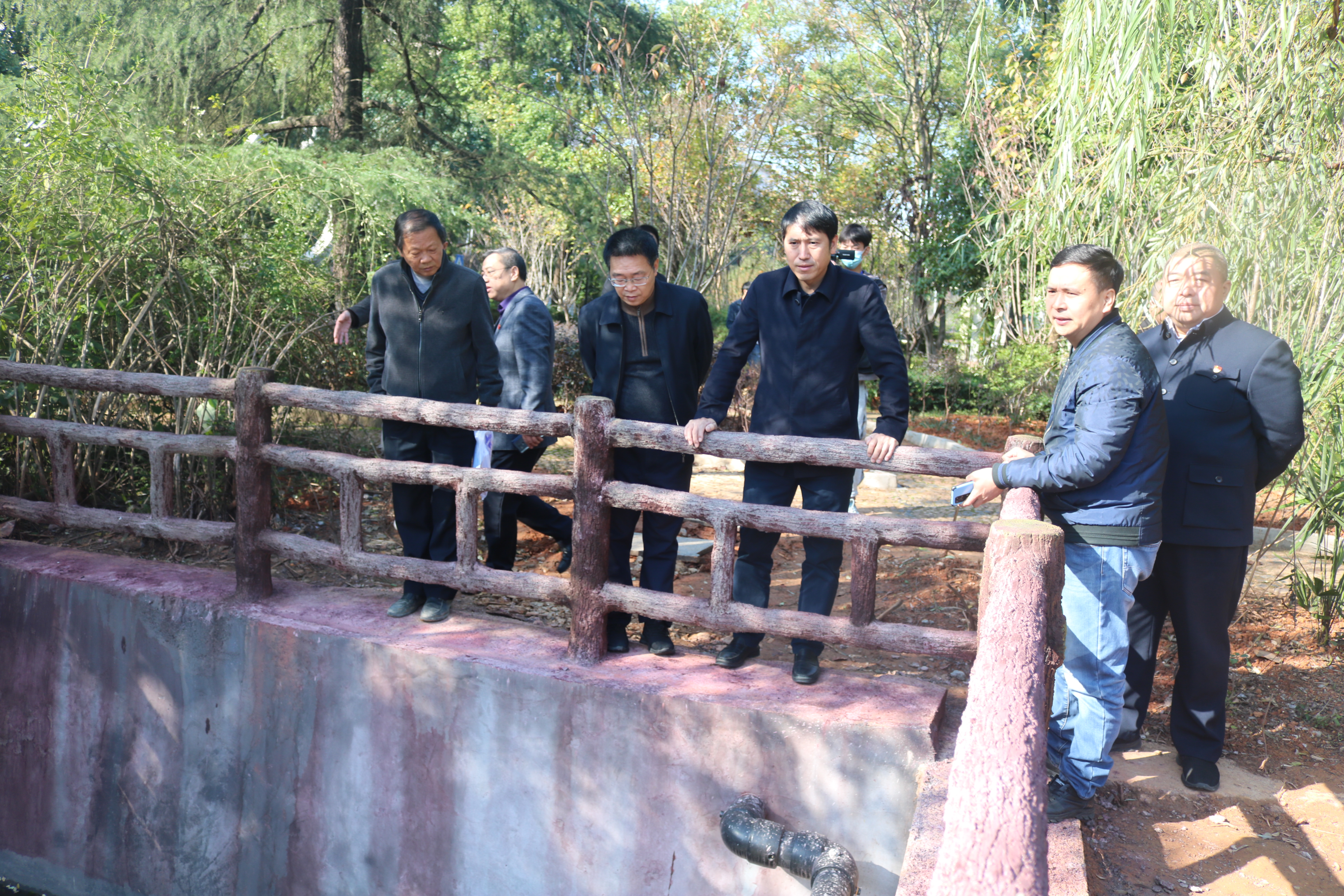 专家组察看雨水收集系统